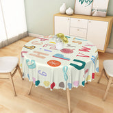 Lofaris Colorful Alphabet Round Tablecloth Educational ABC Design for Kids Birthday Party or Classroom Decor